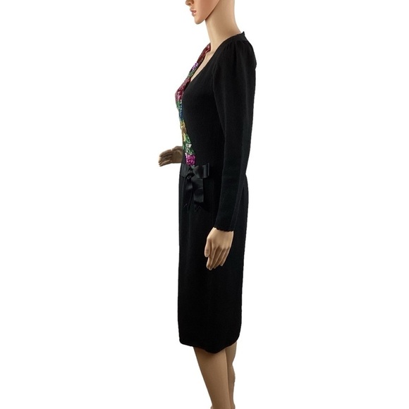 Vintage Don Sayres for Wellmore Dress Size 6 Black Wool Blend - Picture 4 of 6